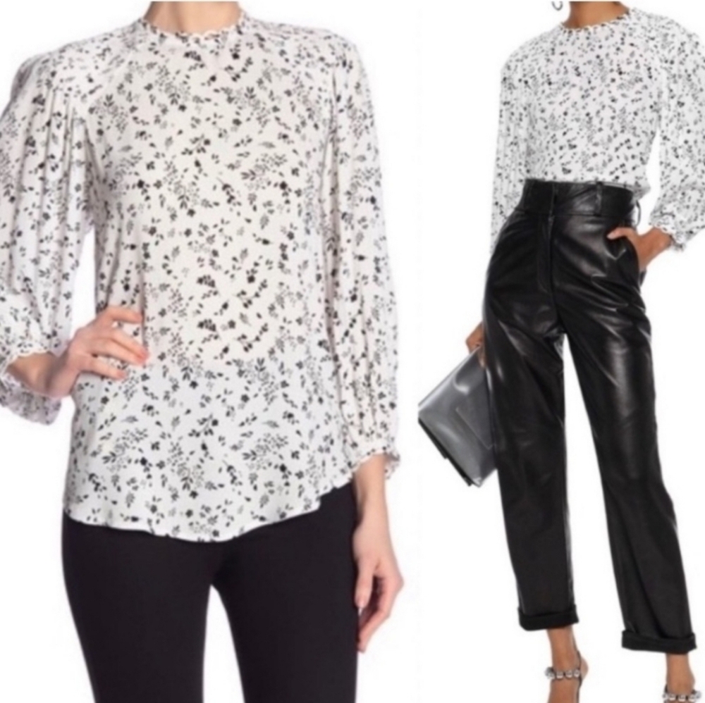 Joie Lissane Floral Crepe De Chine Top/Blouse, XXS, NWOT